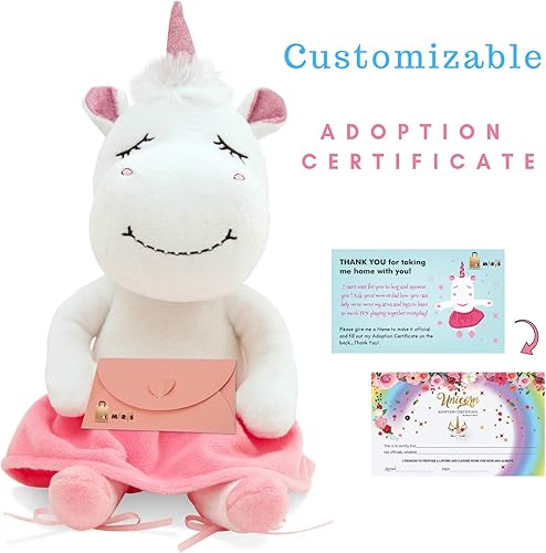 Miniatura 2 de Animal de peluche de unicornio para niñas, lindo regalo de unicornio bailarina, grande, 14 pulgadas, juguete de peluche rosa listo para regalar