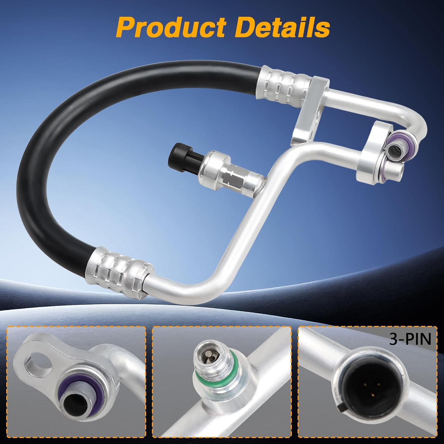 FUSCH Air Conditioning Compressor and Condenser Hose Assembly Compatible with Chevy Traverse 2009-2012 Buick Enclave 2008-2012 GMC Acadia 2007-2012 Saturn Outlook 2007-2010 Replace#: 15-34440