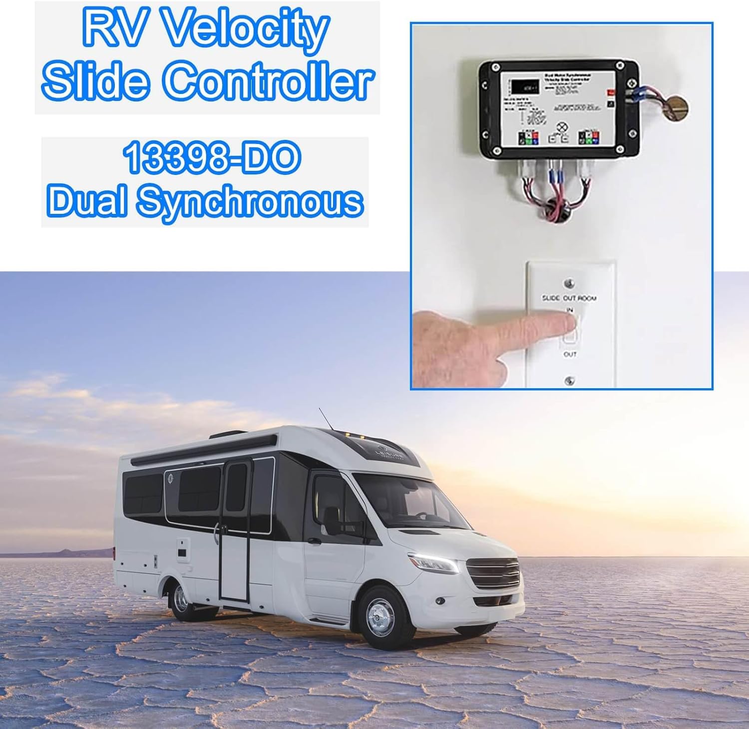 Upgraded 13398-DO Dual Motor Synchronous Velocity Slide Controller , Replacement for Controller V-Sync II ，Compatible with Lippert in-Wall Slide-Out on RV，211852