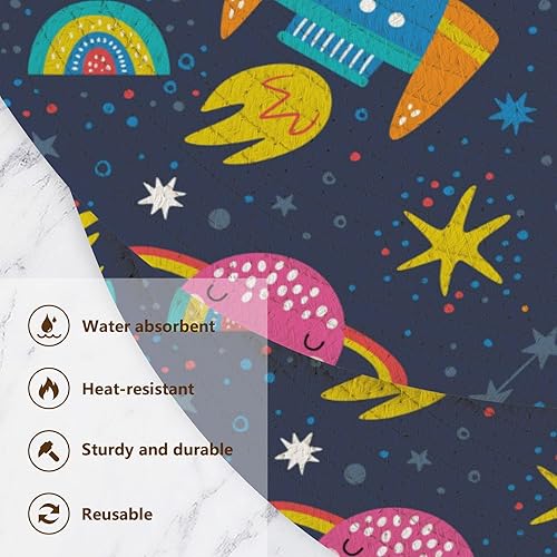 Miniatura 3 de 3 Pcs Heat Proof Trivet for Hot Pots and Pans 15in Cotton Thread Weave Heat Resistant Pad for Microwave Stove Plate Holder Space Elements