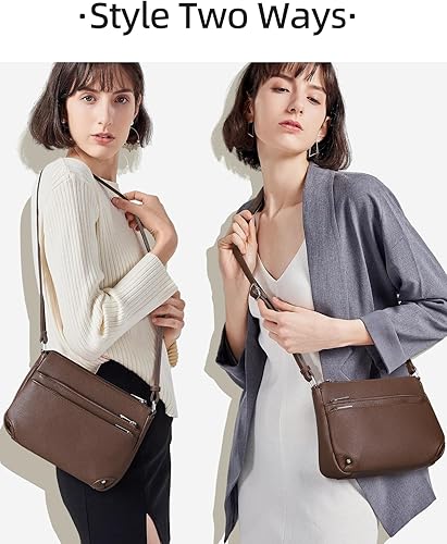 Miniatura 2 de WESTBRONCO Bolsos cruzados para mujer, bolsos de hombro de tamaño mediano, bolso de mano con bolsillo con múltiples cremallera