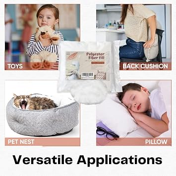 Poly Fill Stuffing 400 Grams, Premium Polyester Fiber Fill