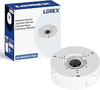 Lorex Waterproof Outdoor Security Camera Junction Box for Bullet & Dome Cameras - IP66 Weatherproof White Mount