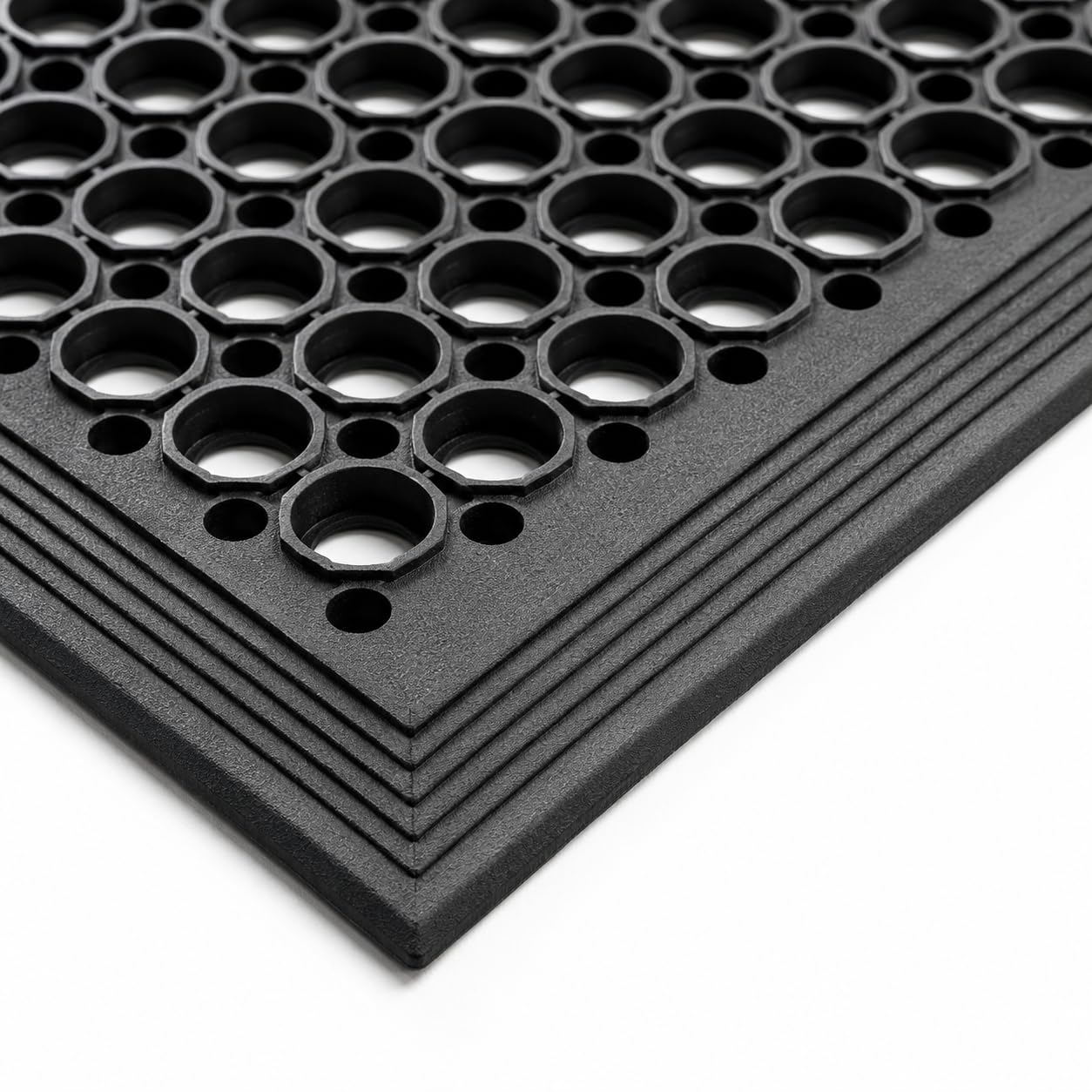 UNIMAT-Anti-Fatigue Outdoor Rubber Drainage with Non-Slip Backing Heavy Duty Mat for Restaurant Industrial Use-3'x 5' Black Mat-Ideal Bar Accessory — Amazon image 2