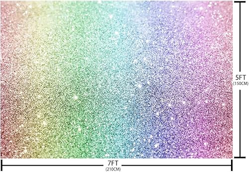 Miniatura 5 de SENDY Fondo de cumpleaños con purpurina arcoíris para niña feliz cumpleaños, princesa, unicornio colorido, fotografía de cumpleaños, retrato de