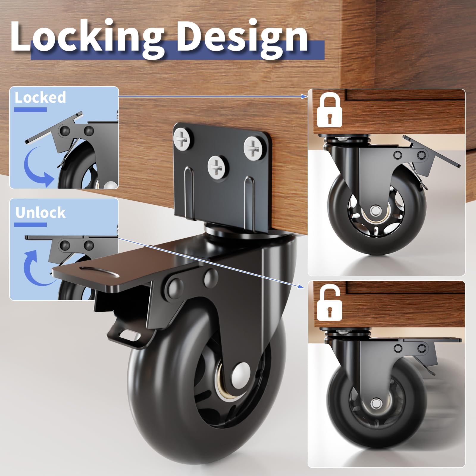 Heavy Duty Plate Casters - 1000 LBS Capacity -5 Heavy Duty Plate Casters - 1000 LBS Capacity -5