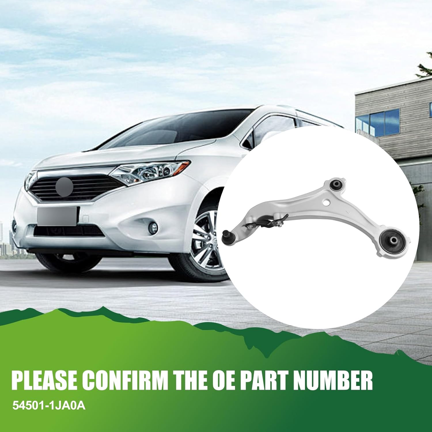 Left Front Lower Control Arm with Ball Joints Set for 2011-2017 Quest, Control Arm Replacement: 54501-1JA0A