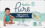 Pampers Pure Baby Diapers, Size 3, Up to 100% Leakproof, Premium Hypoallergenic Soft Diapers, 1 Pack (Count of 66)