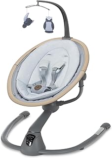 Maxi-Cosi Cassia Baby Swing Classic Slate: Smart Portable Baby Swing with Music, Indoor Baby Swing for Infants, 360 Rotation, Lightweight & Foldable Swing for Baby