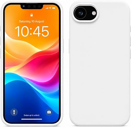 SWEG Gadgets Premium Liquid Silicone Case Compatible with iPhone 16e Case 2025, Full Body Protective Cover, Shockproof, Anti-Scratch Soft Microfiber Lining (White)