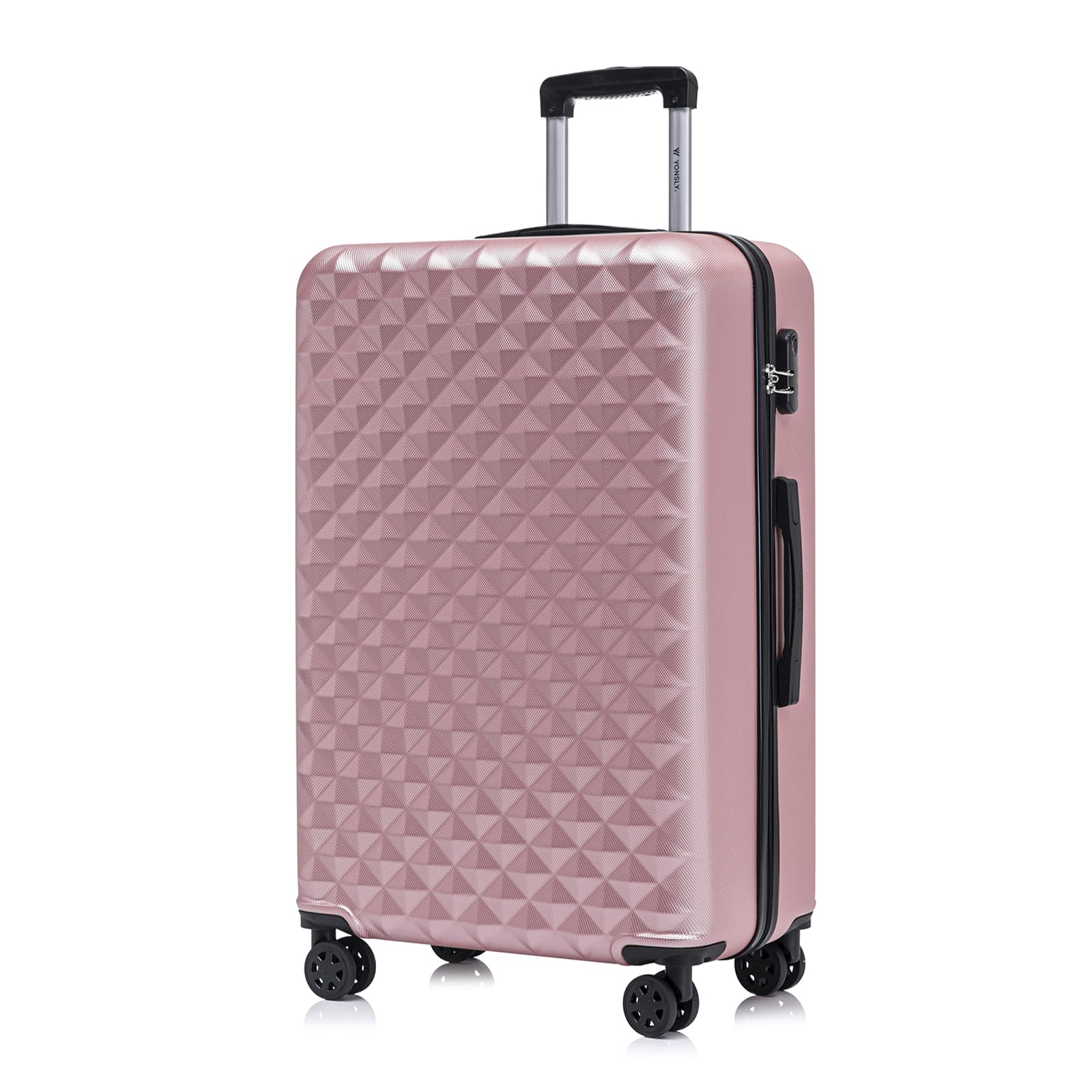 YONSLY Trolley Koffer Set, Reisekoffer, Rollkoffer Handgepäck, Kabinkoffer Suitcase, Gepäckset mit 360° Rollen, Hartschalenreisekoffer, Zahlenschloss, Gummigriff