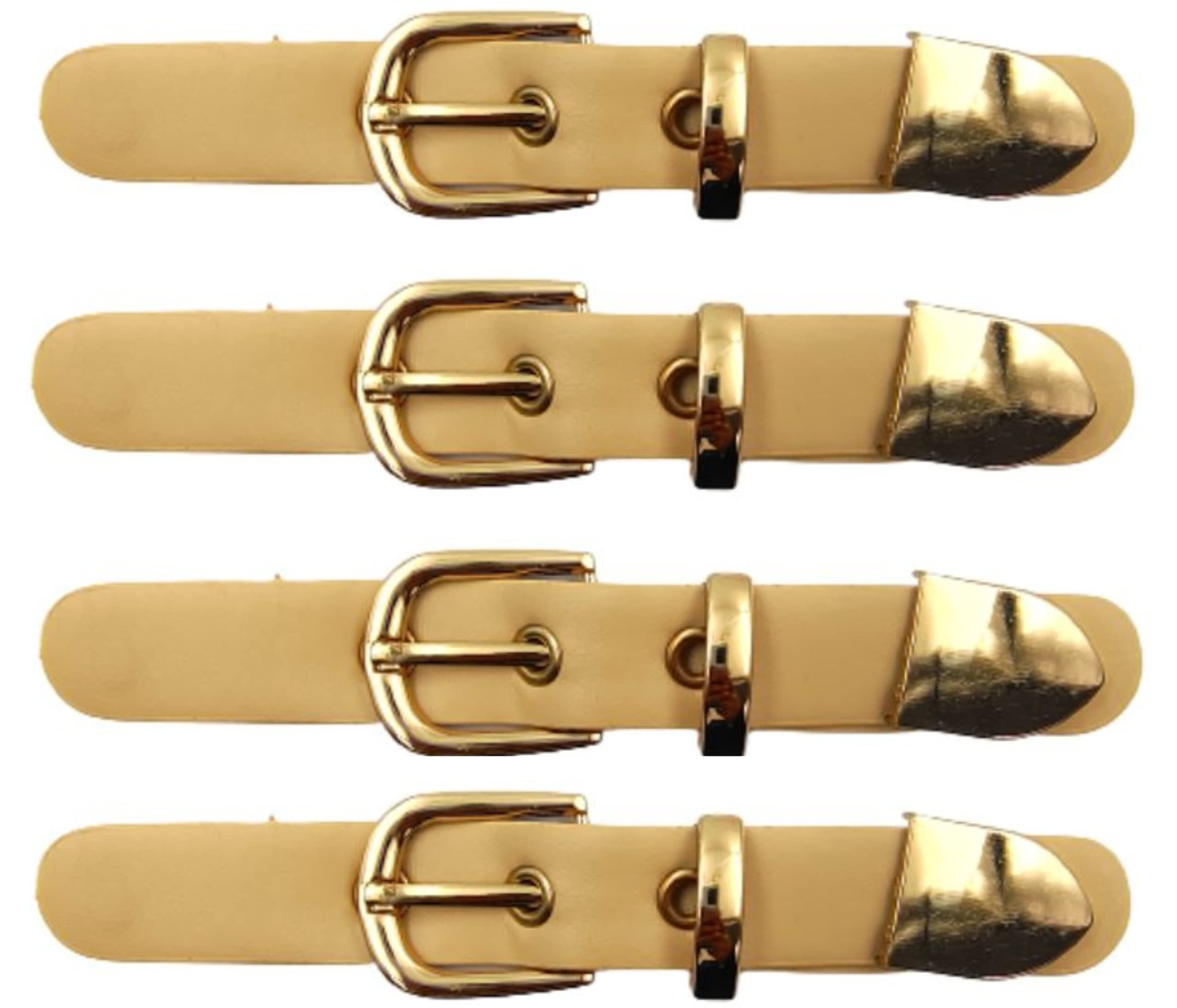 Pu Leather (Cream) Clasp Belt Buckle Toggle Button Insert Buckle Fastener For Bag Sweater Jacket DIY Used Pack Of 4