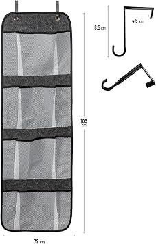 Felt Behind Door Organizer – 4 Compartment, Mesh Organizer