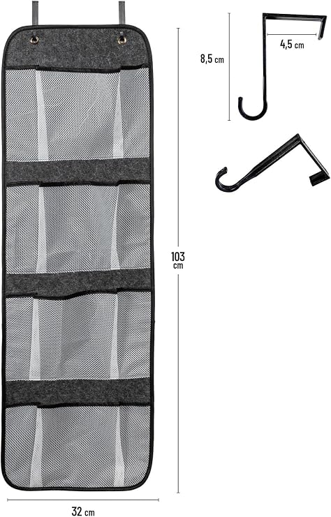 Felt Behind Door Organizer – 4 Compartment, Mesh Organizer