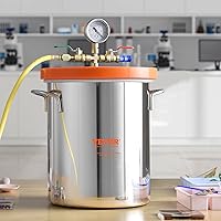 Vista 8 de VEVOR 5 Gallon Vacuum Chamber, Upgraded Tempered Glass Lid Vacuum Degassing Chamber, 304 Stainless Steel Chamber, for Stabilizing Wood, Resin