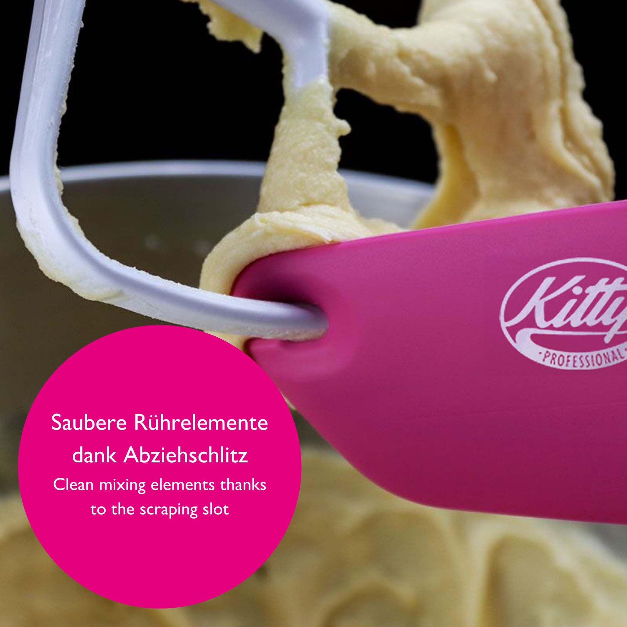 Kitty Professional 2-in-1 Heat-Resistant Dough Scraper Spatula with Stainless Steel core & BPA Free Silicone - Image 4