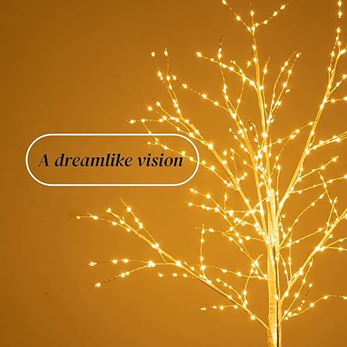 Miniatura 3 de Árbol de ramitas de abedul iluminado con luces de hadas, 180 luces LED de 4 pies, perfectas para interiores y exteriores, decoración de Navidad y