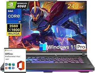 ROG Strix G16 Gaming Laptop, Office Lifetime Licensed, 16" 240Hz WQXGA Display, Intel 24-Core i9-14900HX, 64GB DDR5, 2TB SSD, GeForce RTX 4060, Wi-Fi 6E, KB
