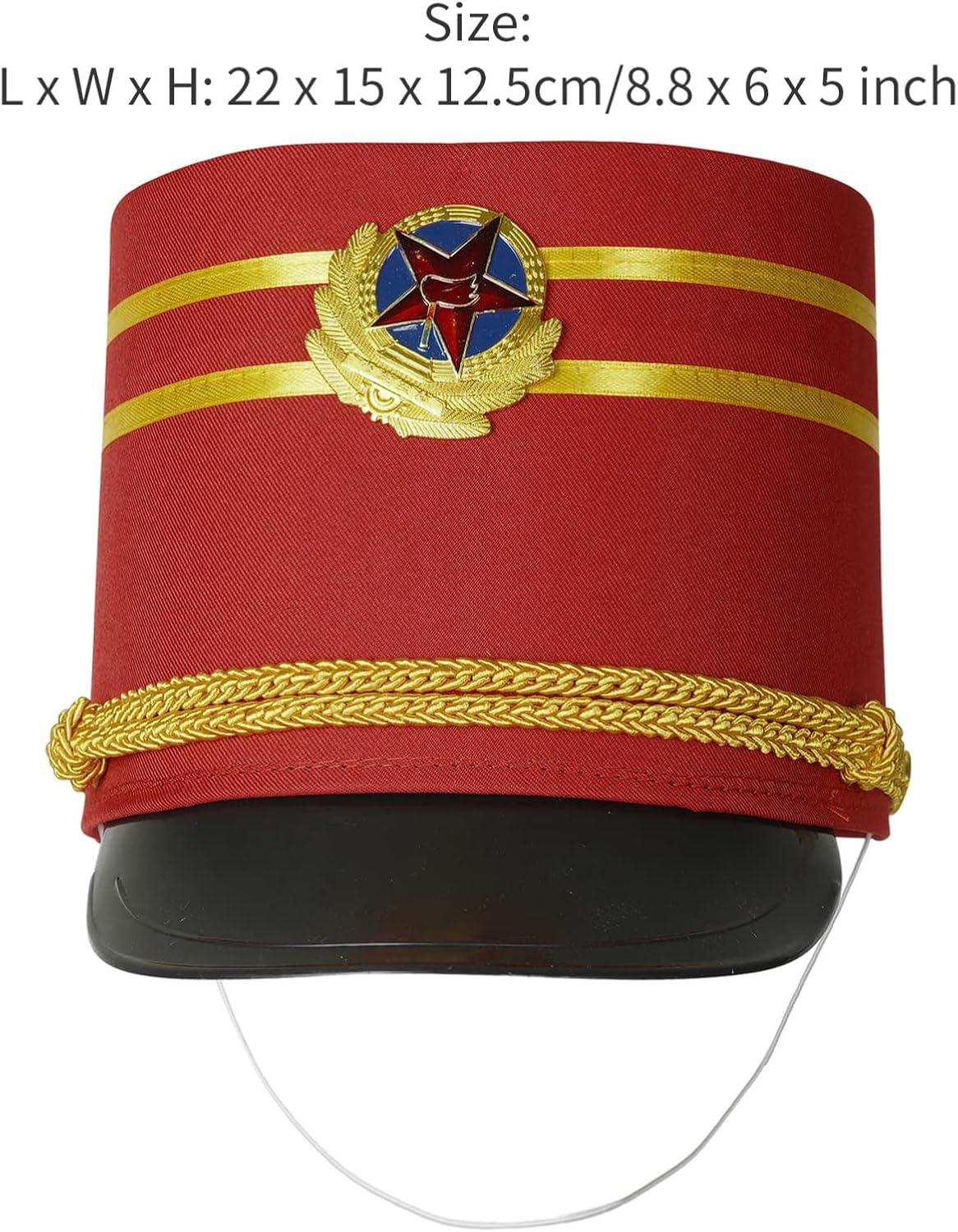Miniatura 7 de Alvivi Sombrero Majorette para niños, sombrero de soldado de juguete, sombrero de banda de tambor, sombreros de batería para niño y niña, sombrero