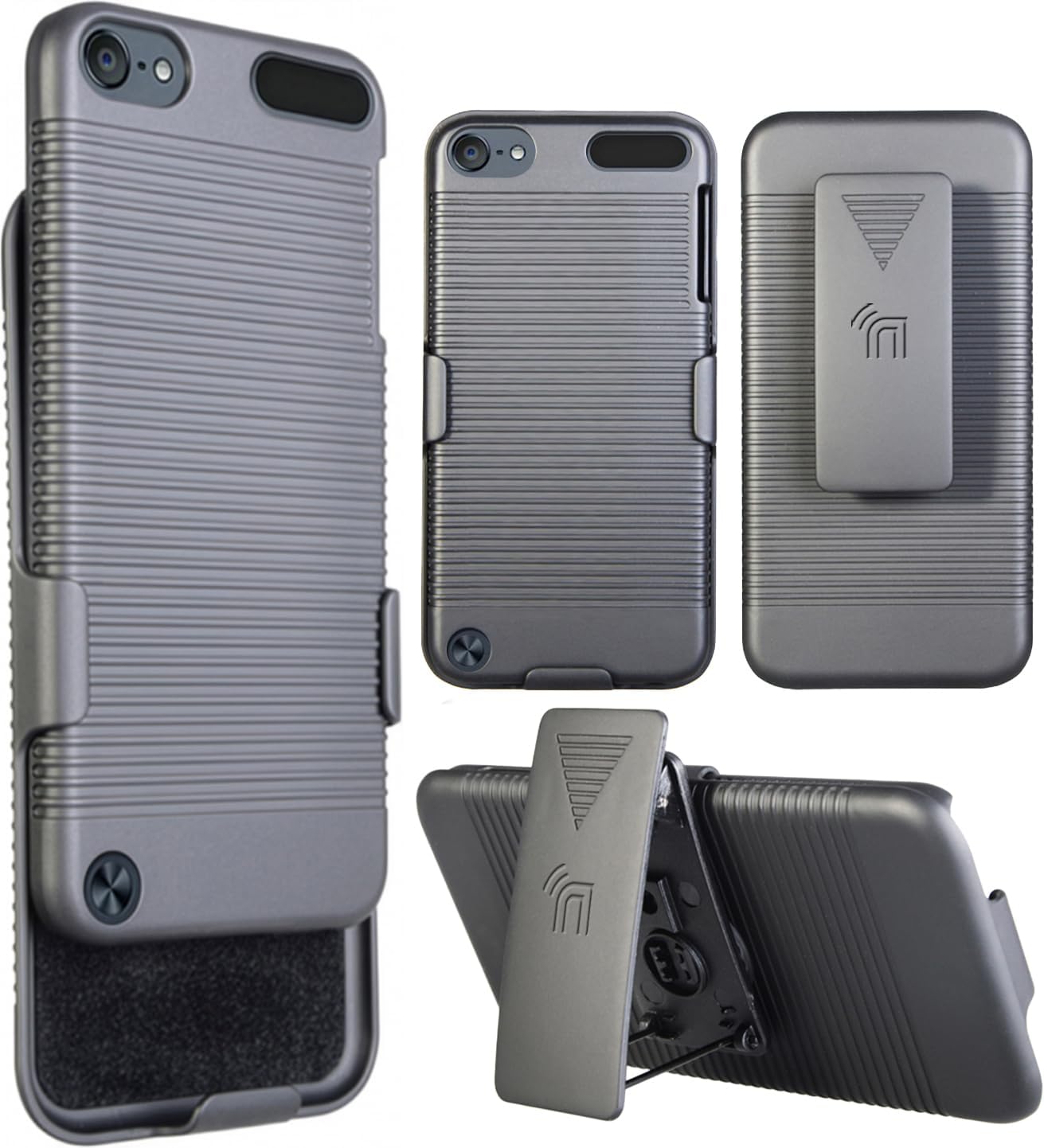 Holster Combo for iPod Touch 7/6/5 Case with Belt Clip - Black | Fits iTouch 7th 6th 5th Gen (models A1421 A1509 A1421 A1574 A2178)