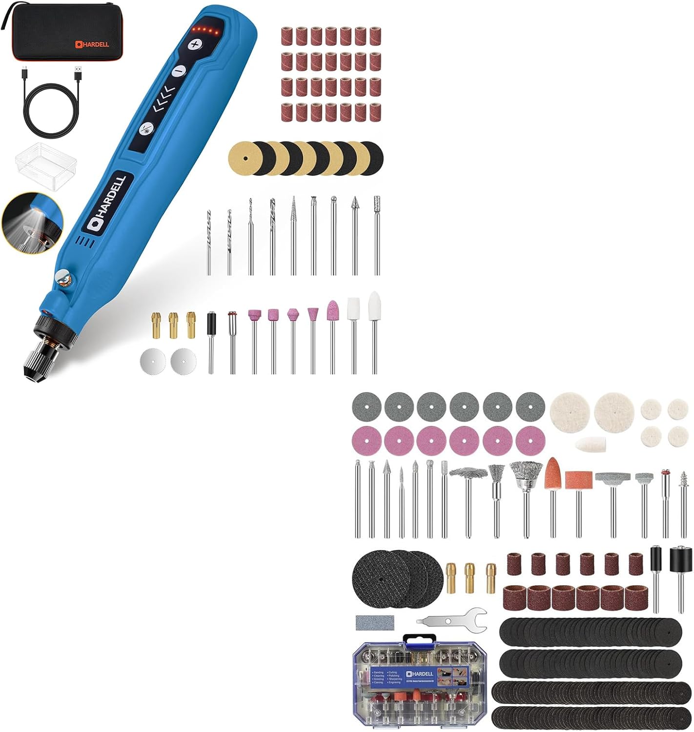 HARDELL Mini Cordless Rotary Tool & 230pcs Rotary Tool Accessories