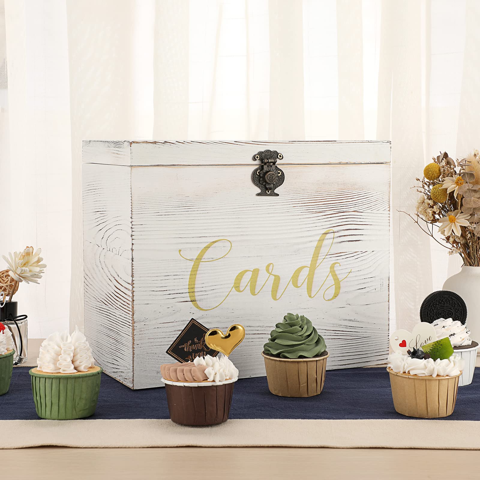 Boîte à Cartes Mariage Acrylique Personnalisable - Avec Serrure Et Fente - 25.5x21.5x25 Cm - Pour Réception, Anniversaire