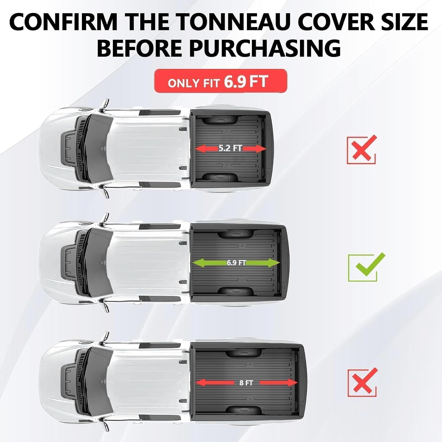 Soft Quad Fold Truck Bed Tonneau Cover Fits 6.9 FT (82") for 2020-2026 Chevy Silverado GMC Sierra 2500 3500 HD Fleetside (Not for Stepside) Bed