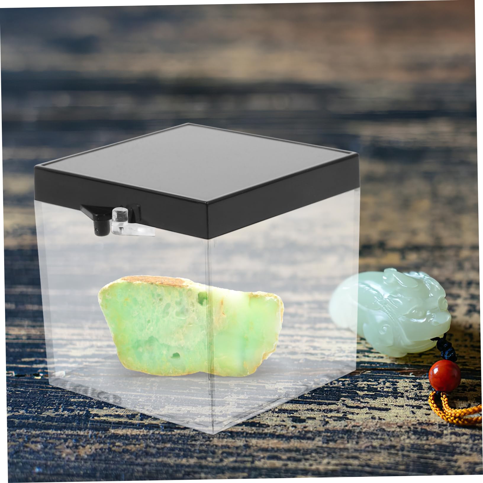 CHILDWEET 6pcs Boxes Transparent Clear Display Cases Acrylic Specimen Case Transparent Mineral Showcase Display Case