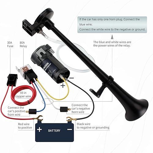 Miniatura 32 de FARBIN Kit de bocina de aire de 12 V 150 db, bocina de tren para coche, bocina de aire para camión, bocina de camión ruidosa con interruptor