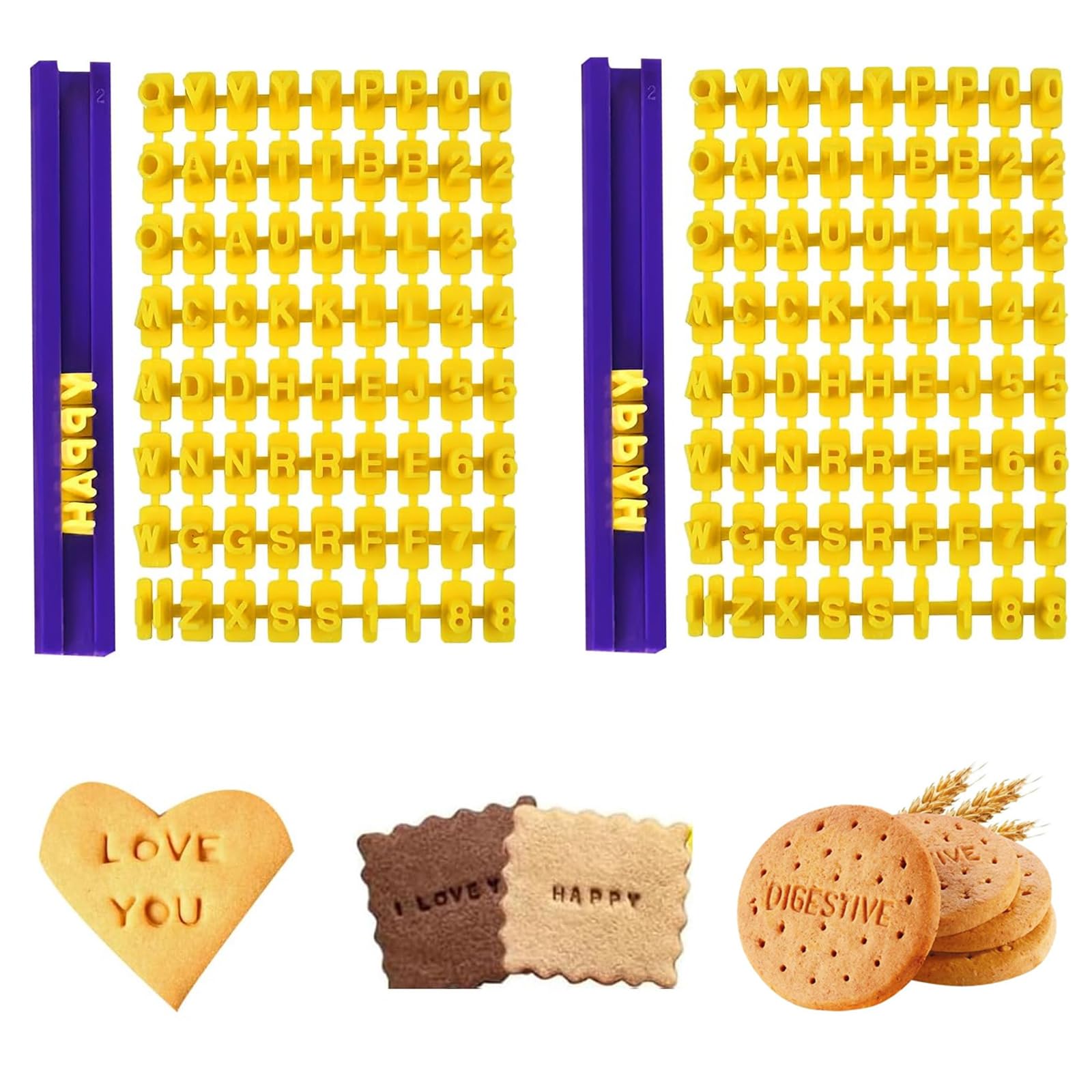 73pcs Alphabet Number Letter Cookie Biscuit Stamp Baking Impress Cutter Cake Mould