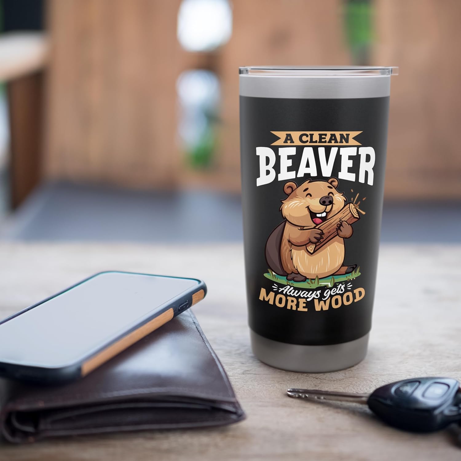 Funny Beaver Animal A Clean Beaver Always Gets More… Stainless Steel Insulated Tumbler - Image 7