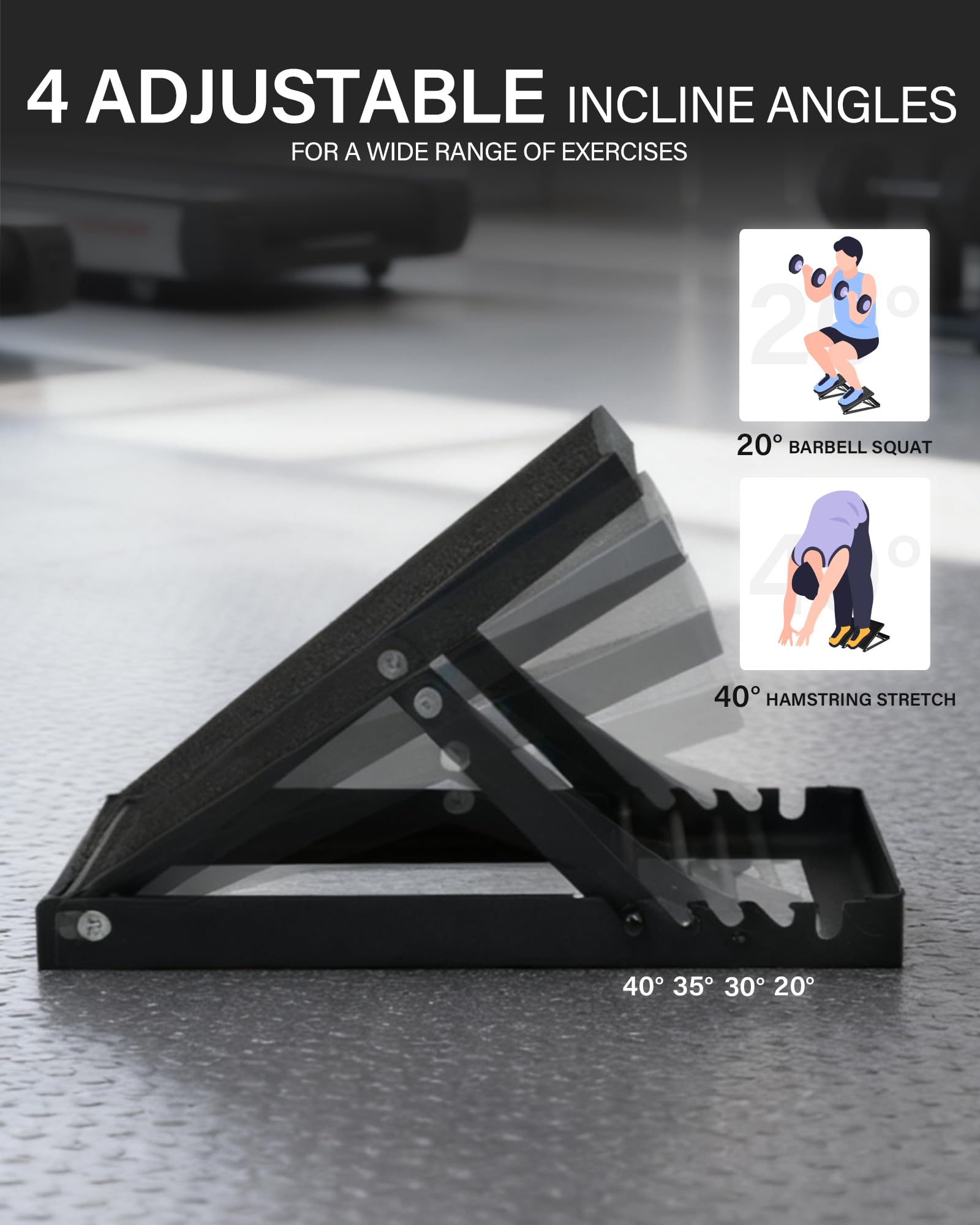 HVO Cuneo Per Squat Ramp: Stacchi Estensori Per Polpacci Antiscivolo Squat Wedge Block Tavola Propriocettiva Caviglia Quantità Di Tappo 2