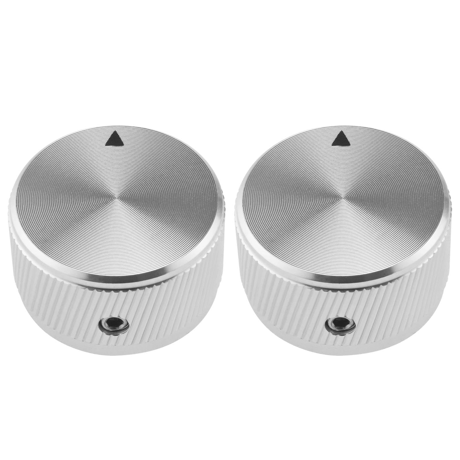 ECSiNG 2pcs Potentiometer Knobs 1/4 Inch en Aluminum Alloy Pot Control Knobs for AMP Amplifier Power Amplifier Preamps Audio Equipments 30 x 17mm (D x H), Silver