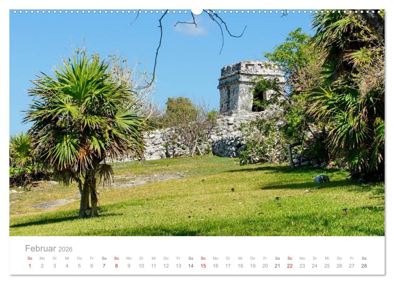 Tulum - Mexico (Wandkalender 2026 DIN A2 quer), CALVENDO Monatskalender: Monatskalender mit Mayastadt in der Karibik. (CALVENDO Orte)