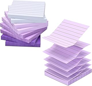 BAYTORY 640 Sheets Gradient Pop Paper Up Sticky Notes, Lined Sticky Notes, Colorful Self-Stick Note 3 x 3 in, Memo Pads for Home Office School Supplies (Purple)