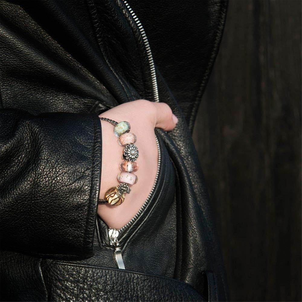 TROLLBEADS Chrysanthemum of November Bead – Emblem of Love & Cheerfulness | Authentic Brand Charm | Sterling Silver with Cultured Freshwater Pearl | Design by Søren Nielsen