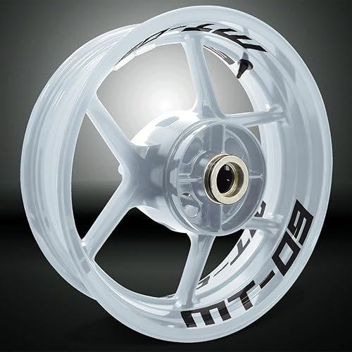 Miniatura 4 de Stickman Vinyls Cinta adhesiva de llanta interior de motocicleta color blanco brillante compatible con Yamaha MT09