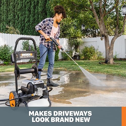 Miniatura 5 de Worx Lavadora a presión eléctrica de 13 amperios 2200 PSI con carro rodante y 4 boquillas -WG607