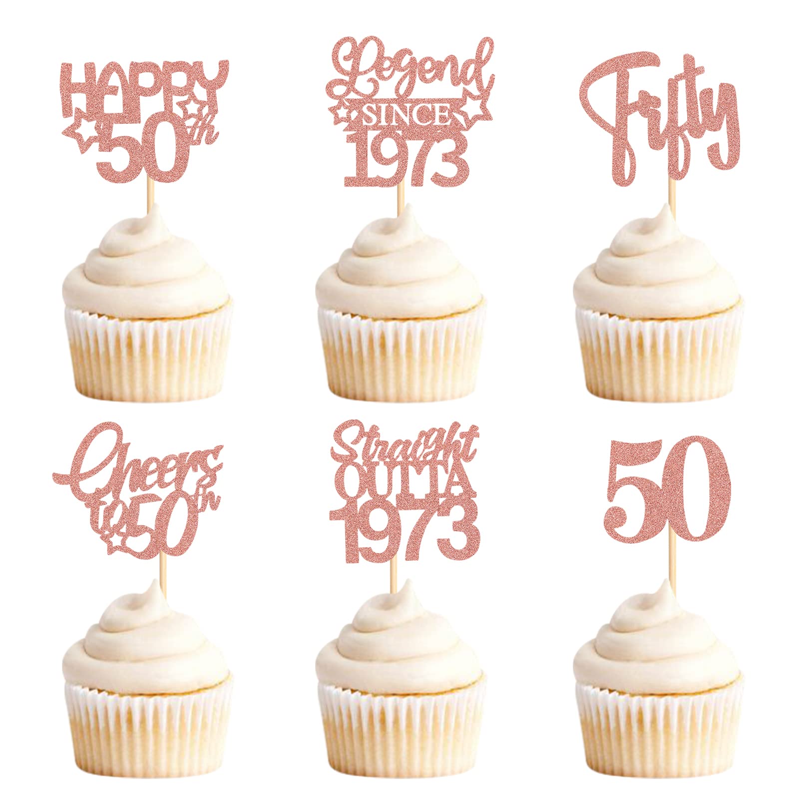 24 Cupcake-Topper 'Straight Outta 1973' - Perfekt Für 50. Geburtstag & Jubiläumsfeier