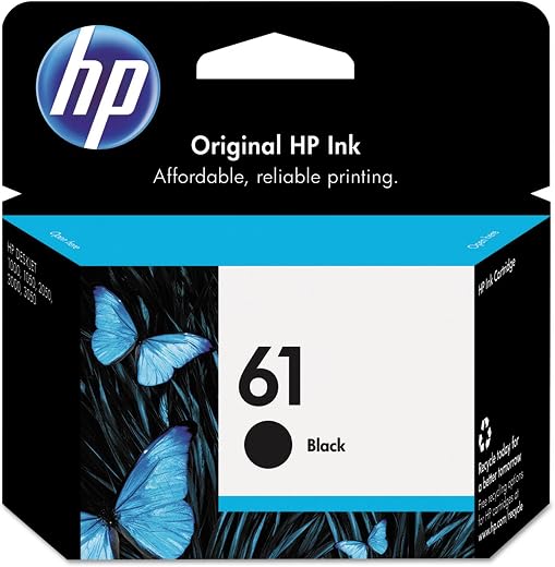 Irresistible Deals HP 61 Black Ink Cartridge | Works with DeskJet 1000, 1010, 1050, 1510, 2050, 2510, 2540, 3000, 3050, 3510; ENVY 4500, 5530; OfficeJet 2620, 4630 Series | Eligible for Instant...