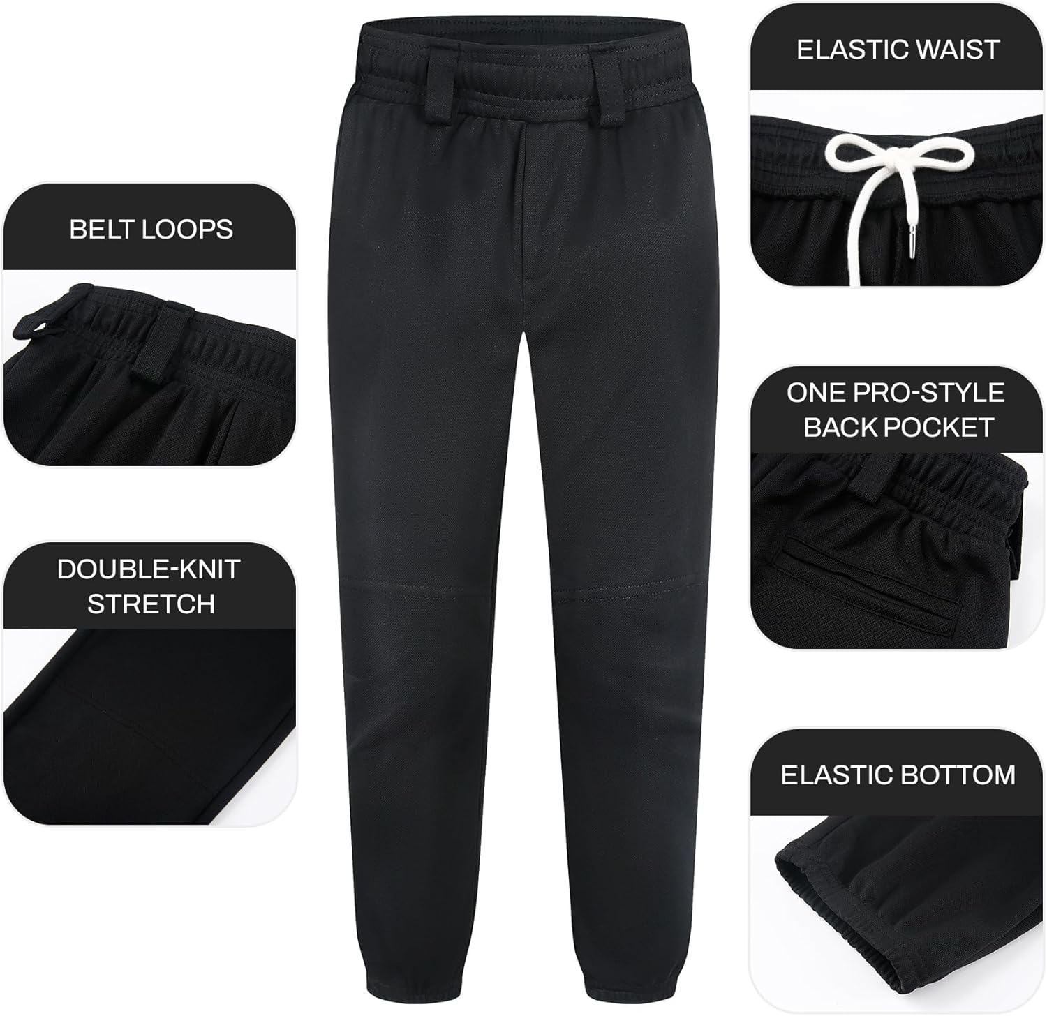 2T/3 toT/4T/5T-8 Year Youth Toddler Boys Baseball Pants Softball Pants Kids Tee Ball Pants with Side Piping/Braid - Image 6