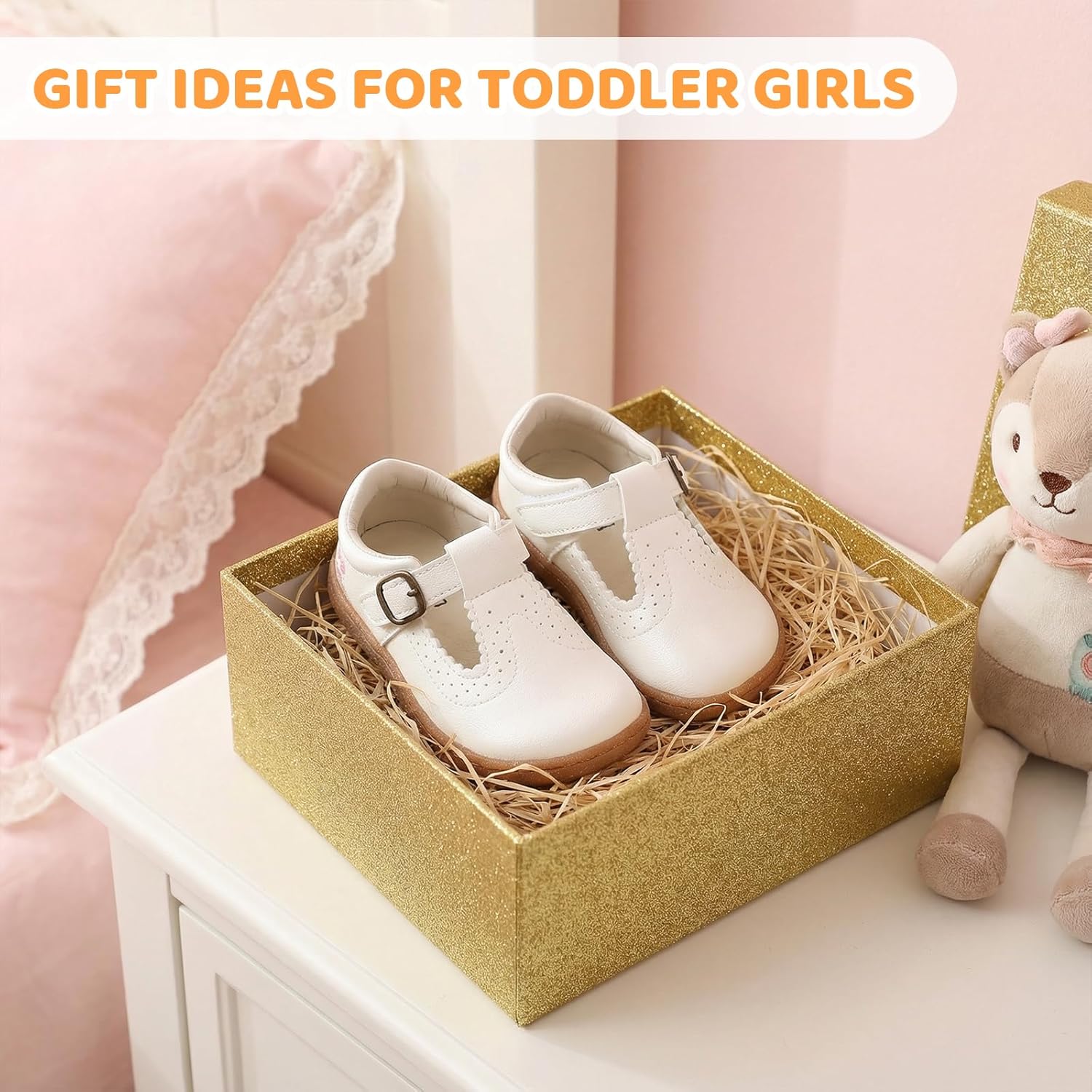 STQ Wide Toe Box Toddler Mary Jane Dress Shoes Zero Drop Girls Ballet Flats for Party School Uniform Shoe with Hook and Loops - Image 9