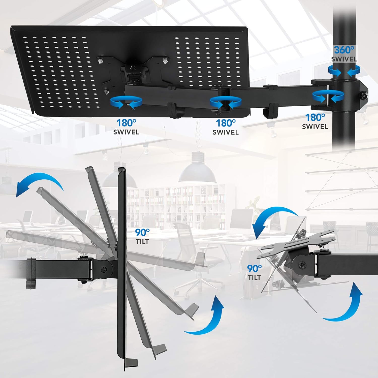 Onе-Dау Sаlе: Uр tо 60% оƒƒ Mount-It! Laptop and Monitor Desk Mount | Fully Adjustable Laptop Mount | VESA Monitor Arm Stand | Desk Pole Mount Extension for Monitors and Laptops