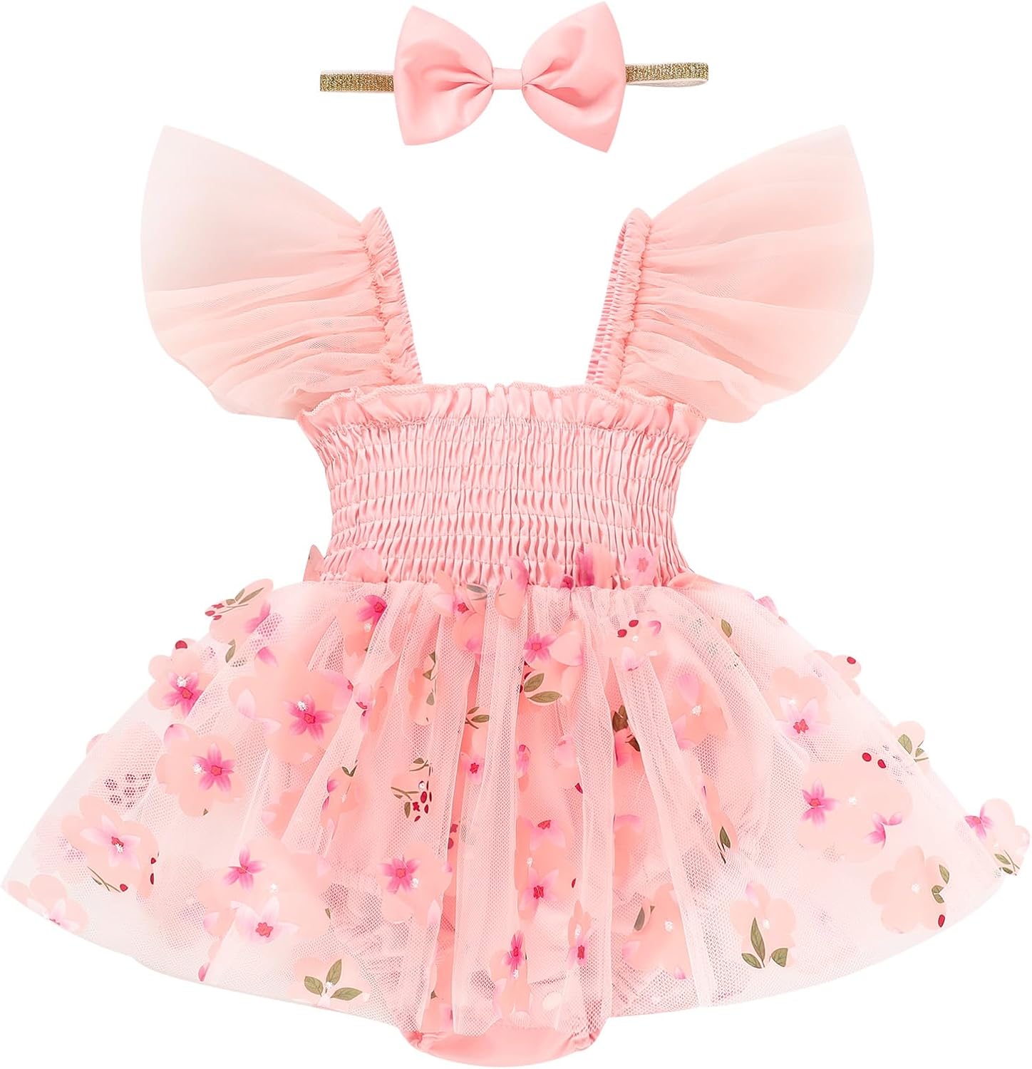 Baby Girl Clothes Infant Tulle Romper Ruffe Sleeveless Bodysuit Baby Girl Outfits Infant Girl Dress 0-18M