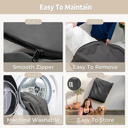 Sytopia 36 Inch Waterproof Canvas Outdoor Dog Bed for — close-up of materials and construction quality