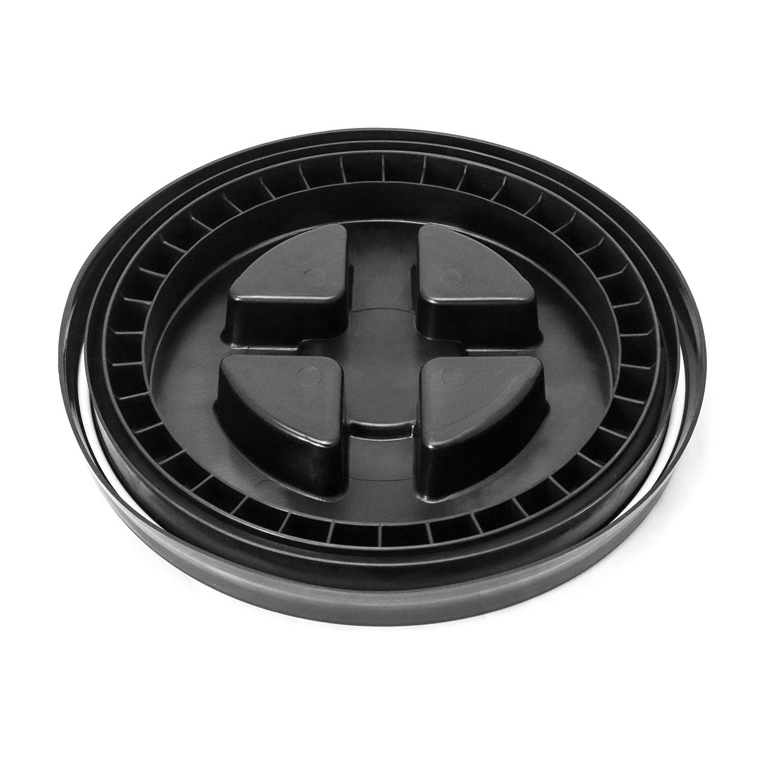 QWORK 5 Gallon Screw Seal Lids for Plastic Bucket (Two Lids)