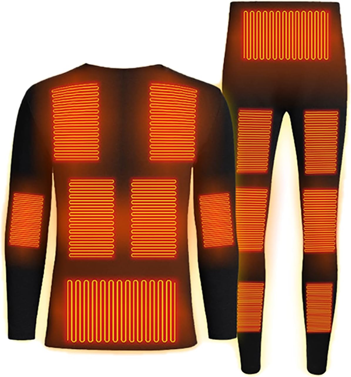 USB Electric Heated Thermal Tops Pants, 16-Zones Heating Underwear Set for Men Women Winter Life(No Battery)