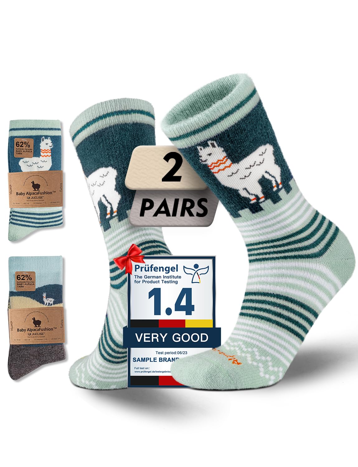 Juclise Baby Alpaca Wool Socks for Women, Warm Thermal Winter Crew Socks