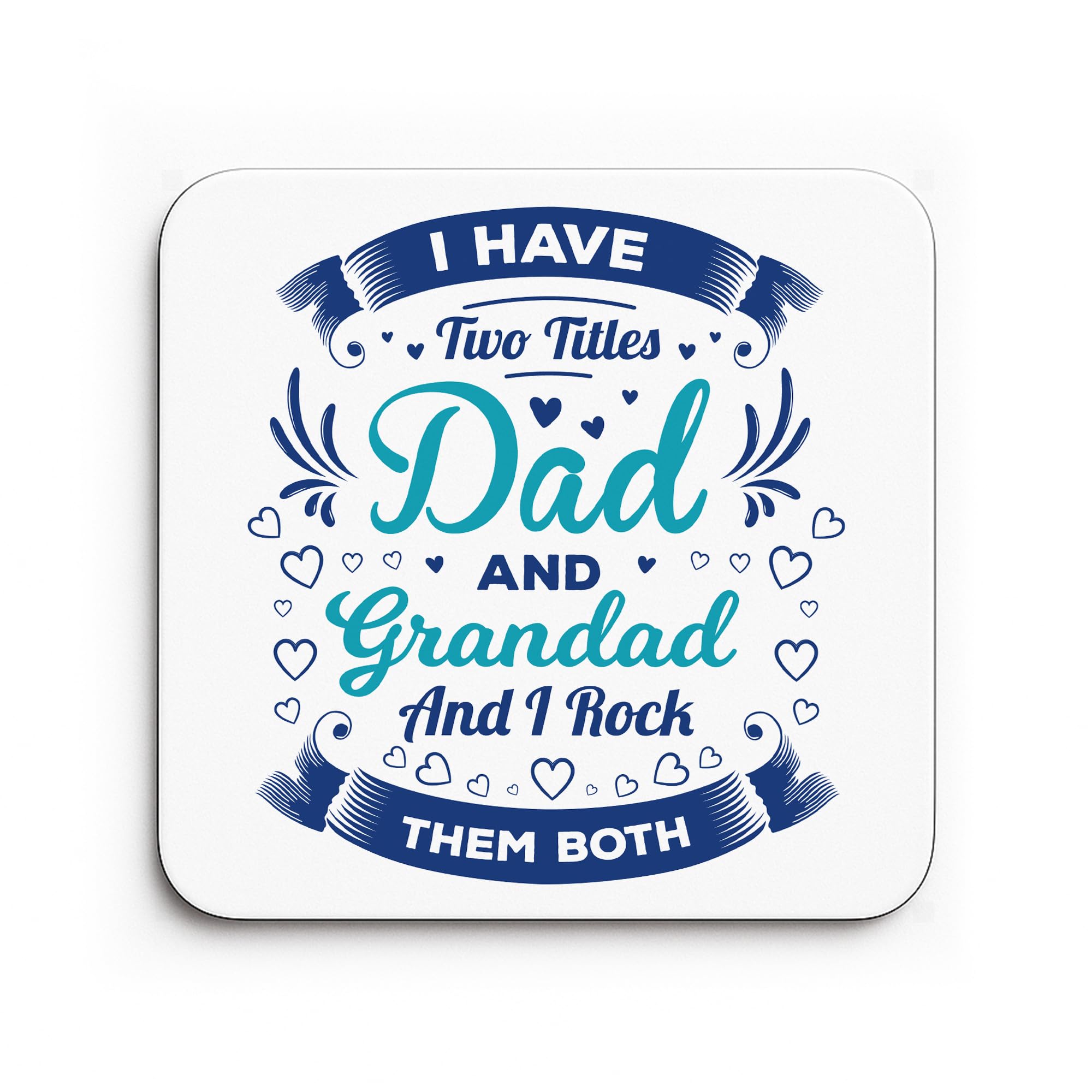 Red Ocean Dad and Grandad Coaster Rock Them Both Novelty Gift Birthday Gifts For Dad Grandad Funny From Daughter Granddaughter Grandson