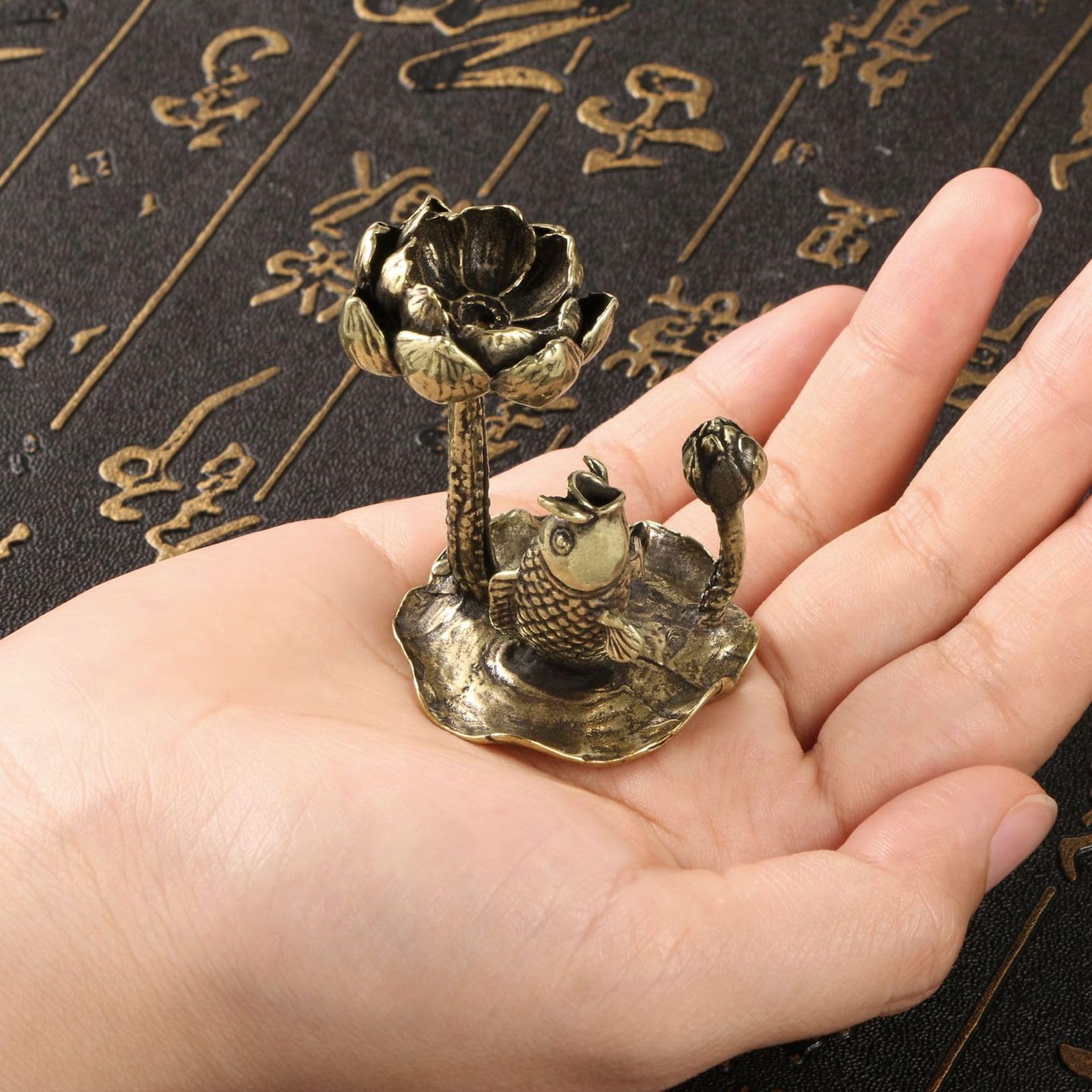 Handmade Bronze Incense Holder Sculpture Figurine Sculture For Living Room Home Office Desk